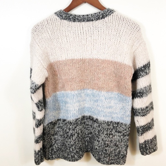 AEO Jegging Fit Striped Colorblock Sweater Wool Small American Eagle Pullover - Picture 4 of 5